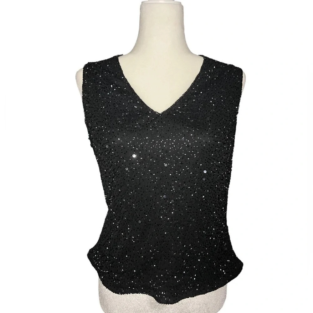 Vintage Sequins Embellished Tank